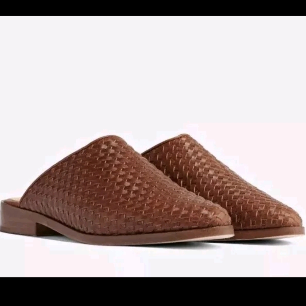 Nisolo Ama Woven Mule Brandy Leather Mules Slip On Sandals Shoes Size 9.5 - Picture 2 of 16